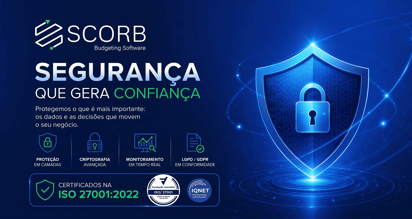 Visão da plataforma SCORB com informações protegidas e centralizadas.